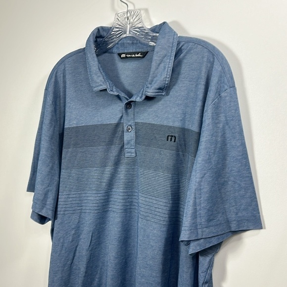 Travis Matthew Coastal Chest Striped blue Polo size XXL. Blue.Pima cotton - Picture 2 of 11